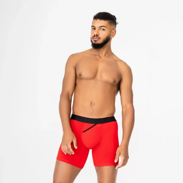 Pánske anatomické boxerky, Anatomic Long 2.0, Black Series, červená