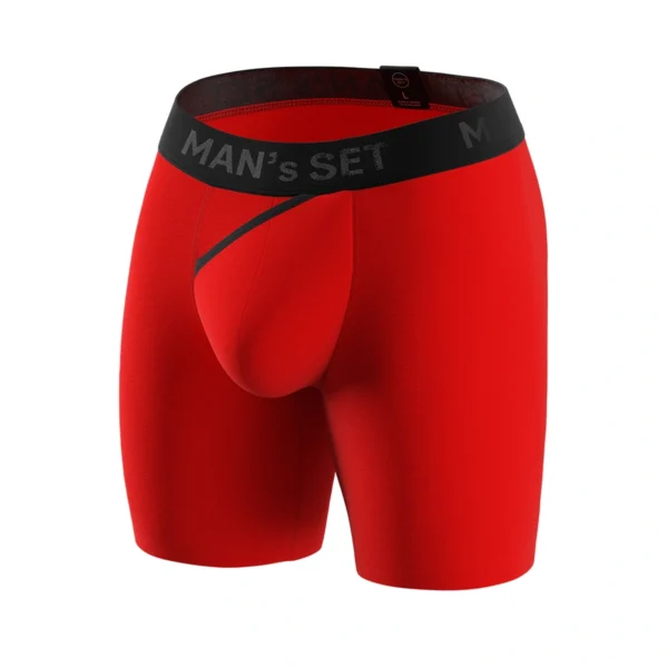 Pánske anatomické boxerky Anatomic Long 2.0, červená – MAN'S SET