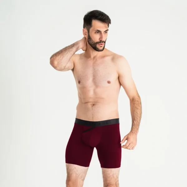 Pánske anatomické boxerky, Anatomic Long 2.0, Black Series, bordové
