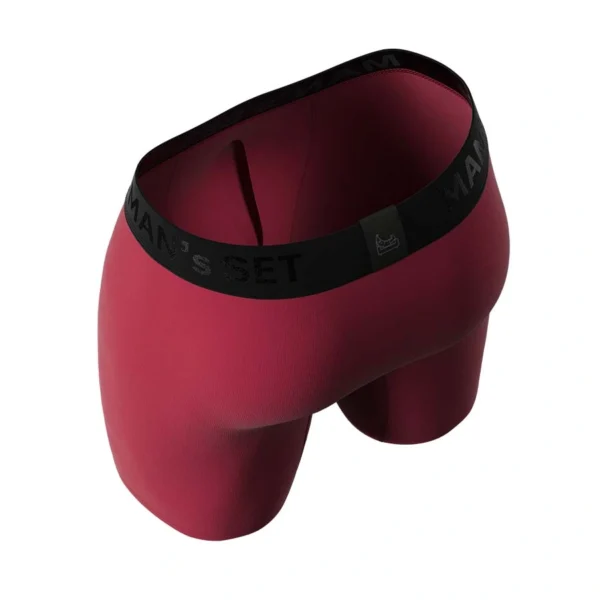 Pánske anatomické boxerky Anatomic Long 2.0, bordové – MAN'S SET – detail strihu