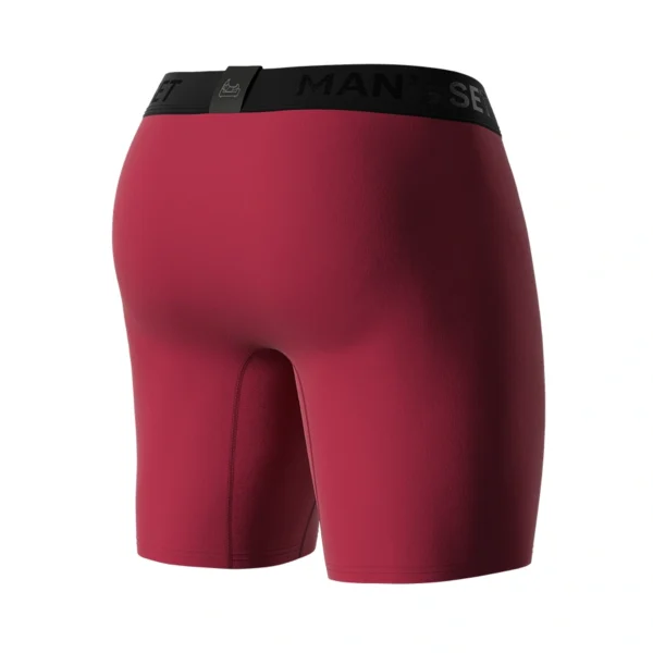 Pánske anatomické boxerky Anatomic Long 2.0, bordové – MAN'S SET – zozadu