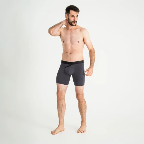 Pánske anatomické boxerky, Anatomic Long 2.0, Black Series, grafitové