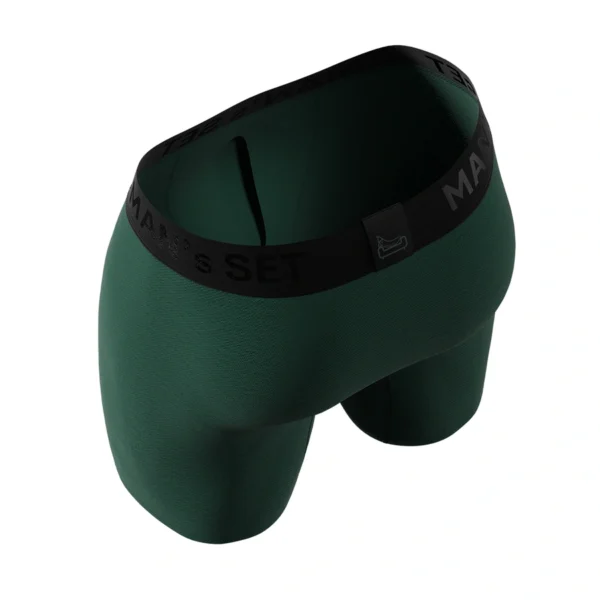 Pánske anatomické boxerky Anatomic Long 2.0, tmavozelená – MAN'S SET – detail strihu