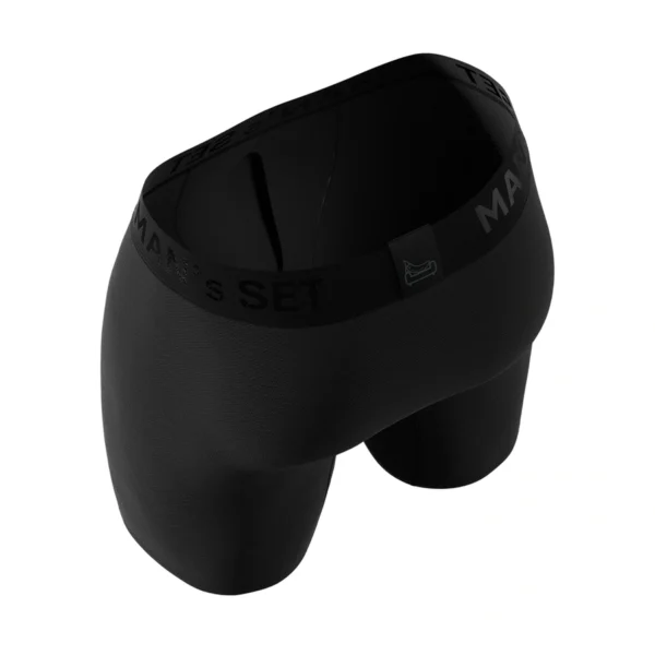 Pánske anatomické boxerky Anatomic Long 2.0, čierne – MAN'S SET – detail strihu