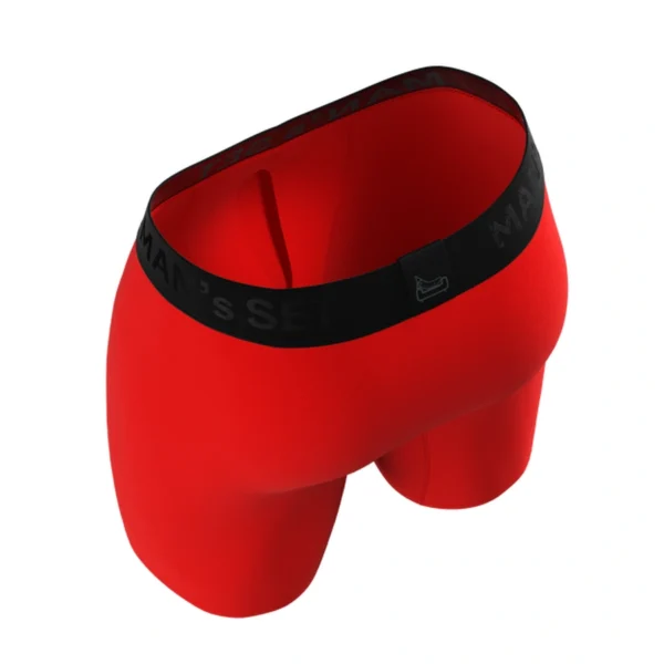 Pánske anatomické boxerky Anatomic Long 2.0, červená – MAN'S SET – detail strihu
